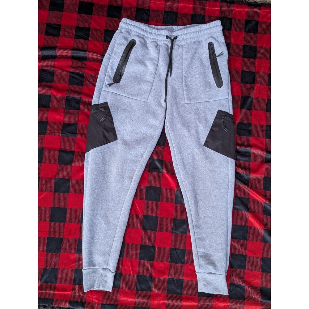 Athletex Performance Joggers - Grey/Black Colorblock with Zip Pockets